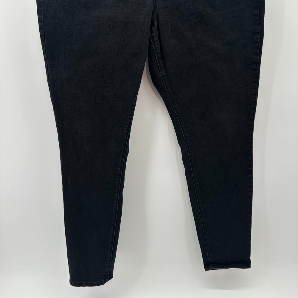 Seven7 Tummyless High Rise Skinny Jeans Womens 14 Black Dark Wash Denim Stretch - Picture 2 of 10